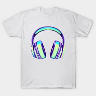 bright green and aqua headphones T-Shirt